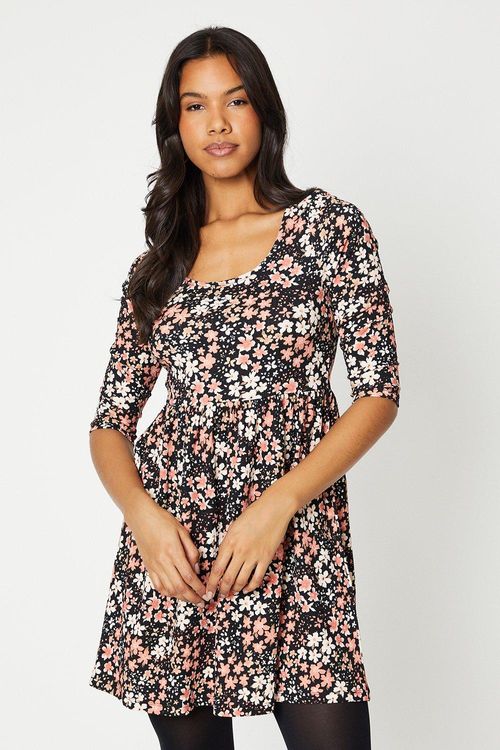 Womens Petite Floral ¾ Sleeve...