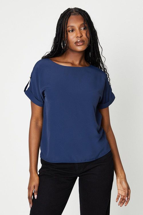 Womens Roll Sleeve Blouse