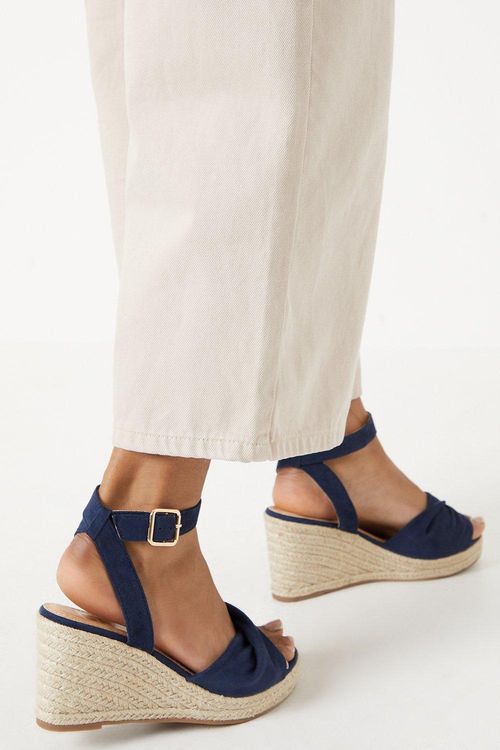 Womens Extra Wide Fit River Twist Front Wedges