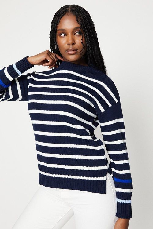 Womens Crew Neck Multi Stripe...