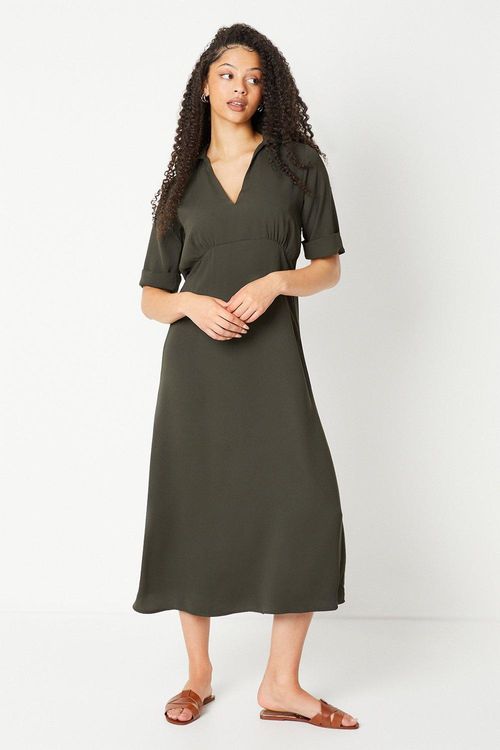 Womens Tall Collar Midi Dress