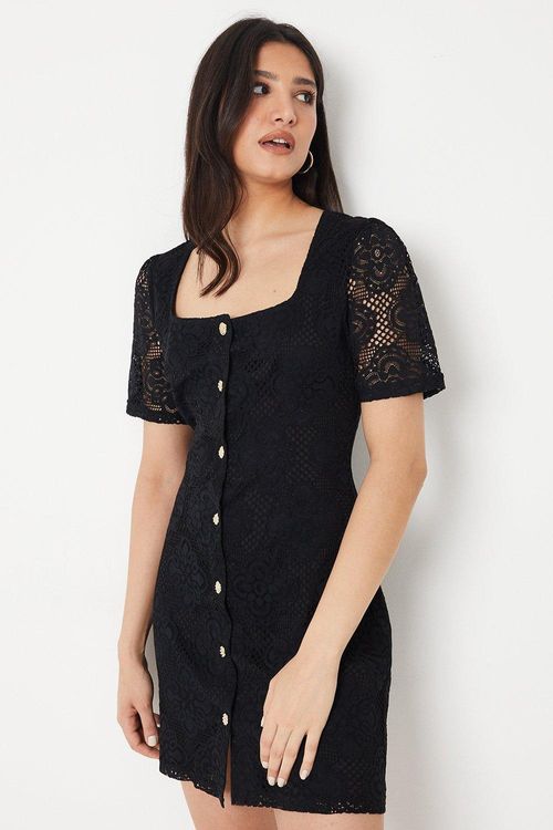 Womens Lace Button Through...