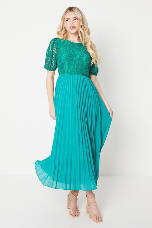 Womens Lace Pleated Chiffon...