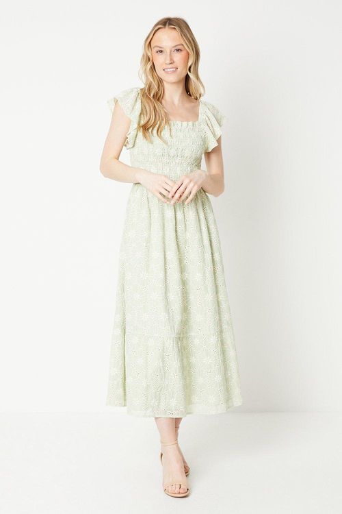 Womens Sage Broderie Frill...