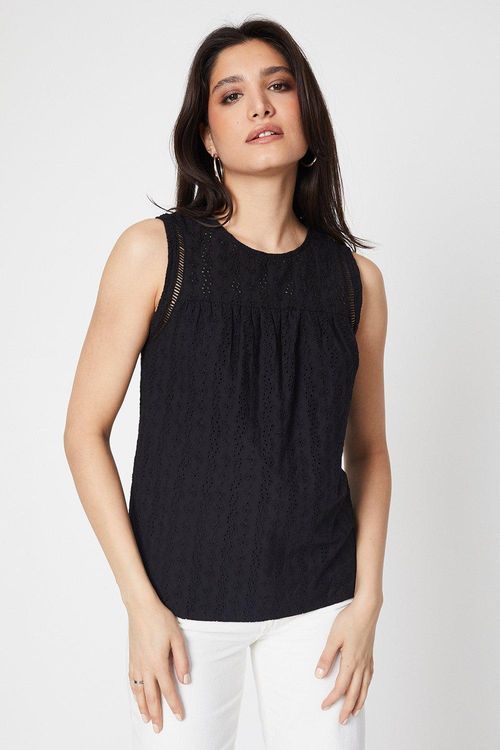 Womens Broderie Shell Top