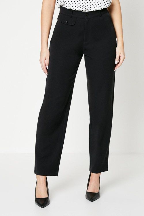 Womens Button Tab Straight Leg Trouser