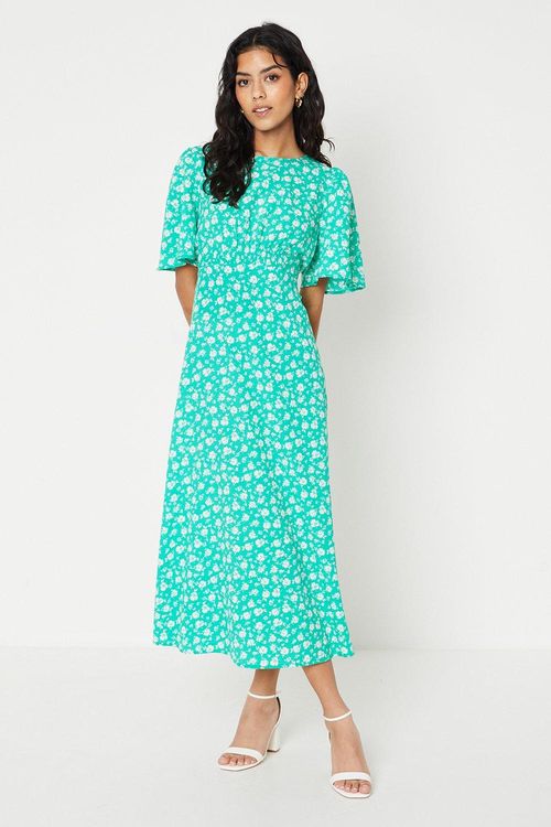 Womens Petite Green Floral...