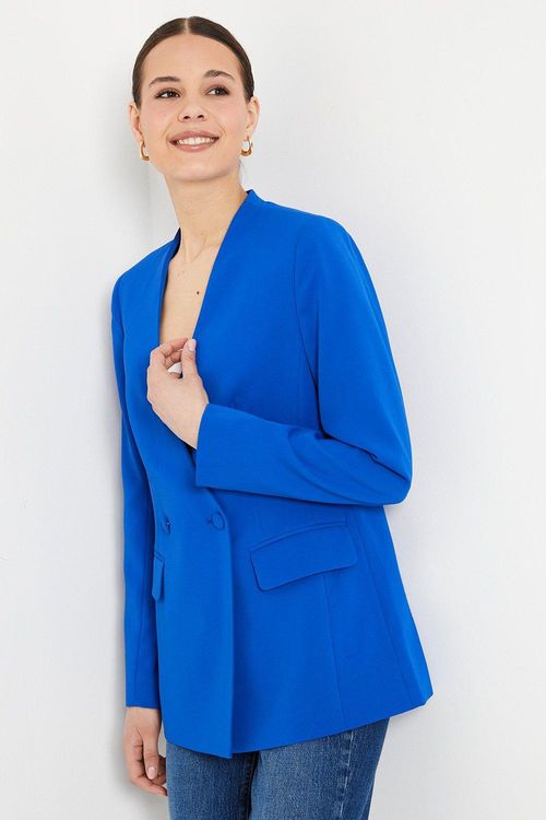 Womens Clean Collarless Blazer