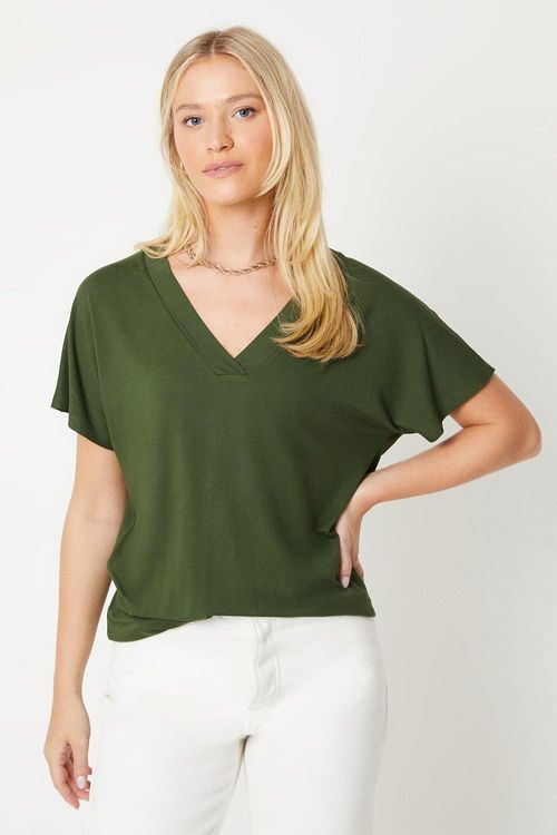 Womens V Neck Slouchy T-shirt