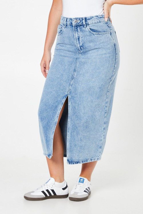 Womens Midi Denim Skirt