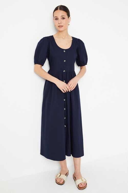 Womens Poplin Button Through...