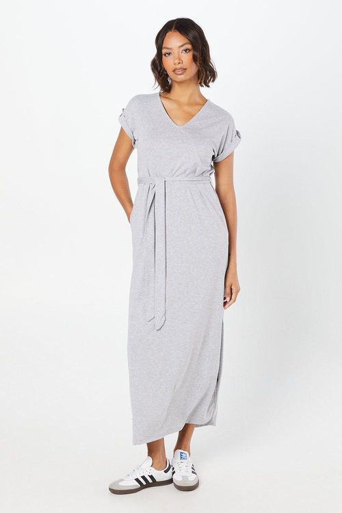 Womens Tie Waist V Neck Maxi...