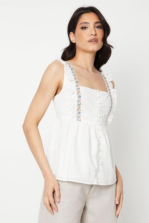Womens Embroidered Sleeveless...