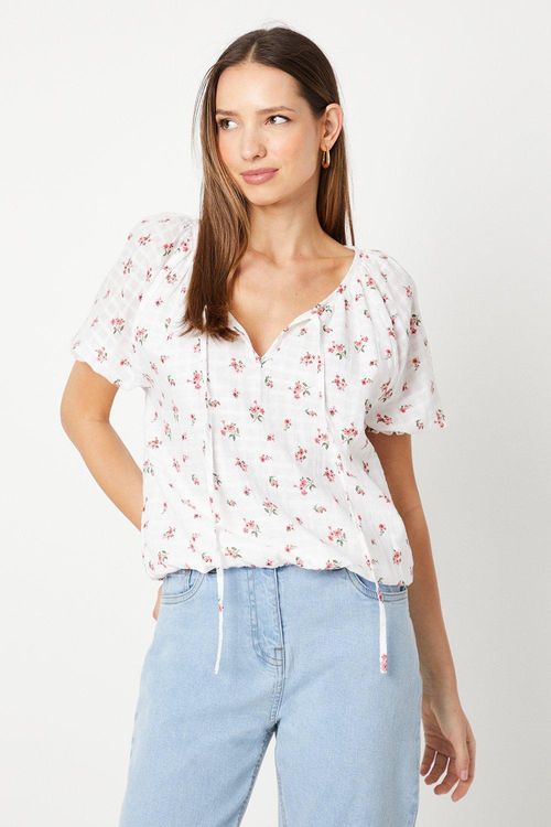 Womens Floral Seersucker...