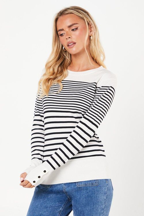 Womens Petite Stripe Crew...