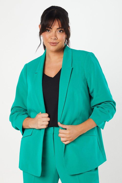 Womens Curve Green Ruched...