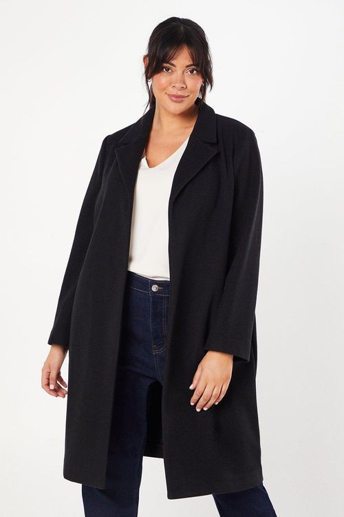 Womens Curve Unlined Midi Coat