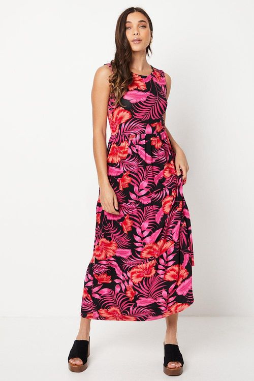 Womens Petite Tropical Tiered...