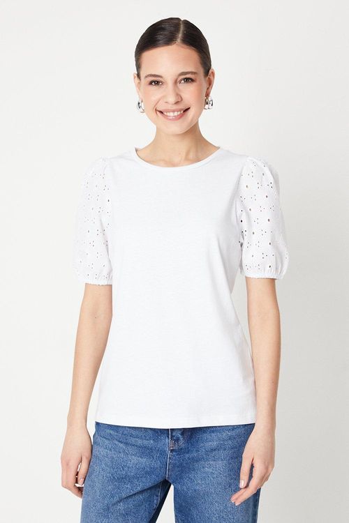 Womens Broderie Puff Sleeve...