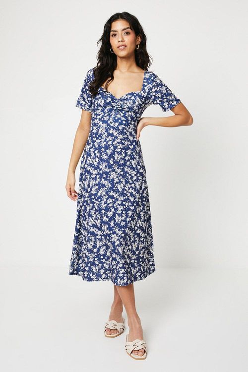 Womens Petite Navy Ditsy...