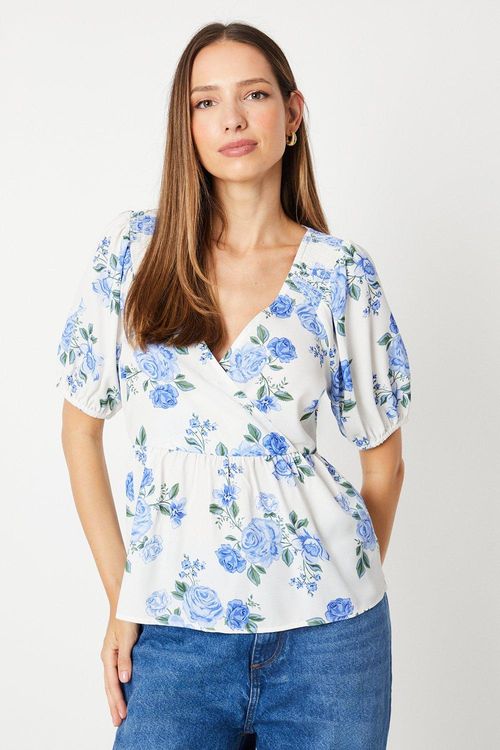 Womens Floral Shirred...