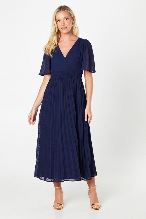 Womens Dobby Chiffon Pleated...