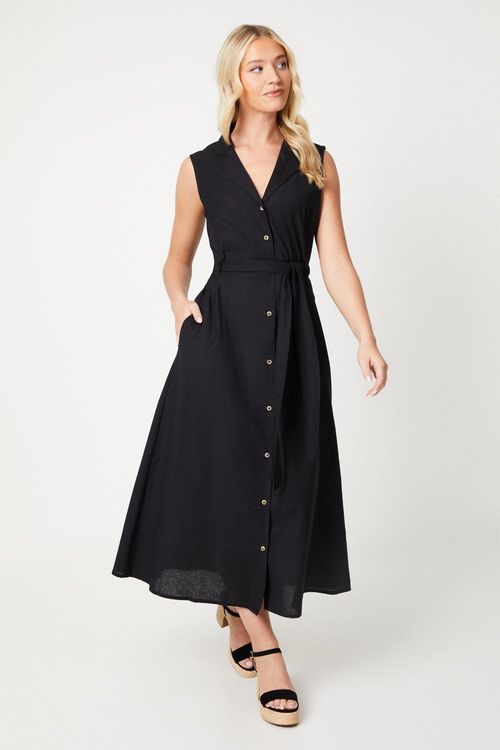 Womens Sleeveless Belted Midi...