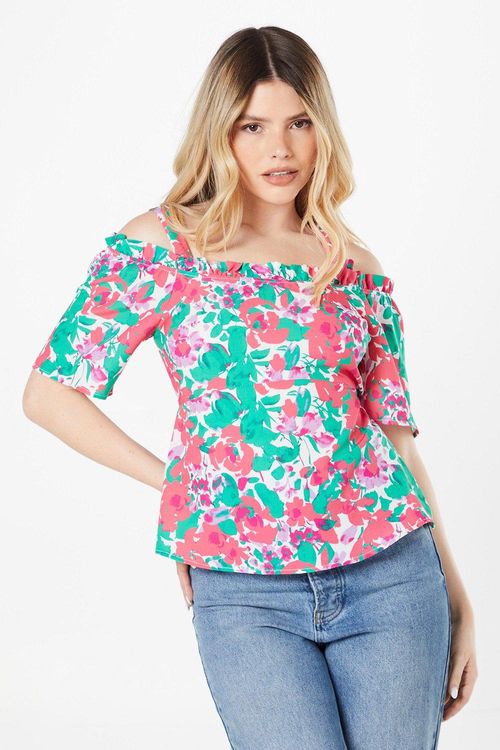 Womens Petite Floral Bardot...