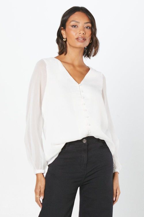 Womens Chiffon Shirred...