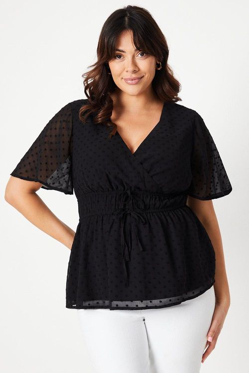 Womens Curve Dobby Chiffon...