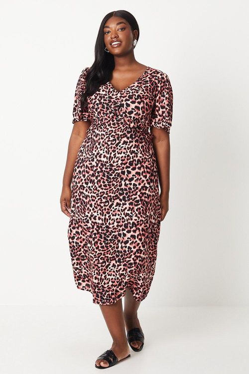 Womens Curve Leopard Ruffle...