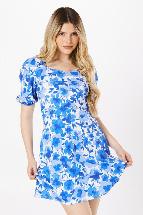 Womens Blue Floral Sweetheart...