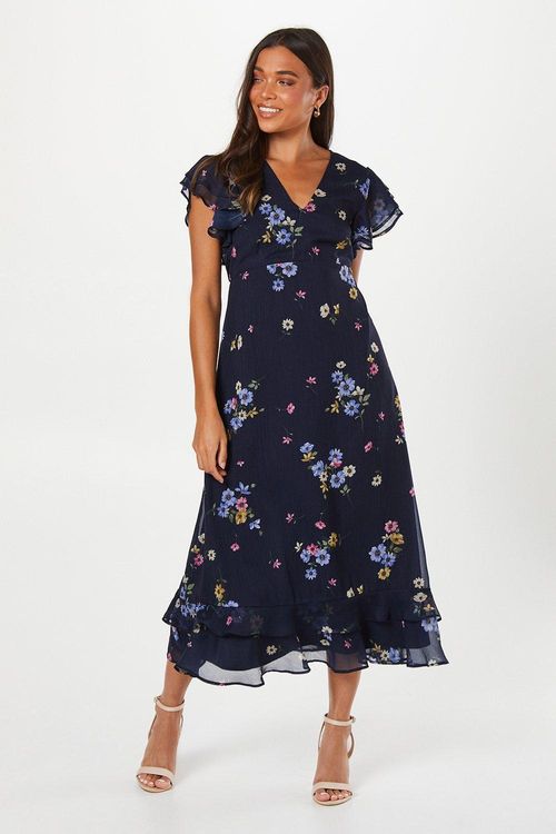 Womens Petite Navy Floral...