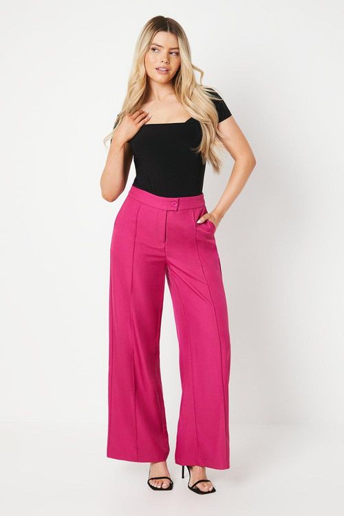 Womens Pink Wide Leg Trouser