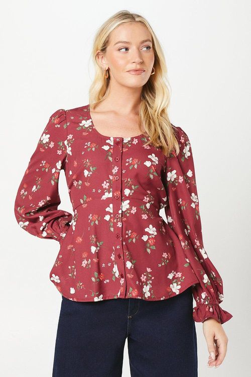 Womens Berry Floral Scoop...