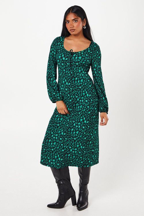 Womens Petite Green Animal...