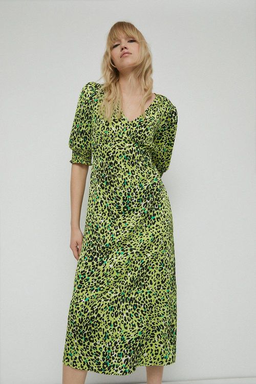 Womens Midi Dress In Animal -...