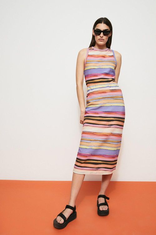 Womens Multi Stripe Midi...