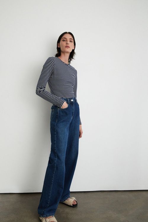 Womens Cotton Stripe Crew...