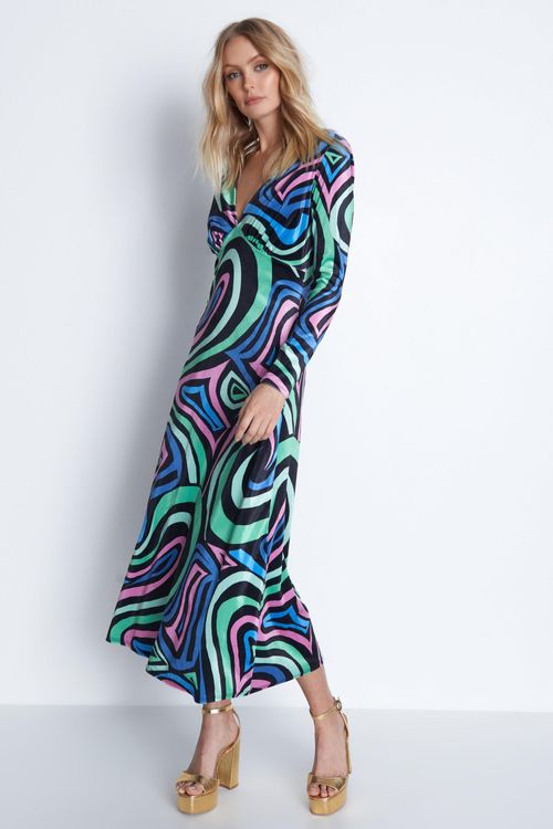 Womens Swirl Print Velvet...