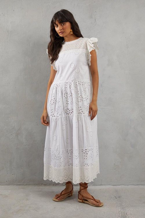 Womens Broderie Mix Tiered...