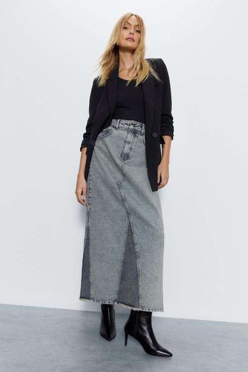 Womens Seam Detail Denim Maxi...