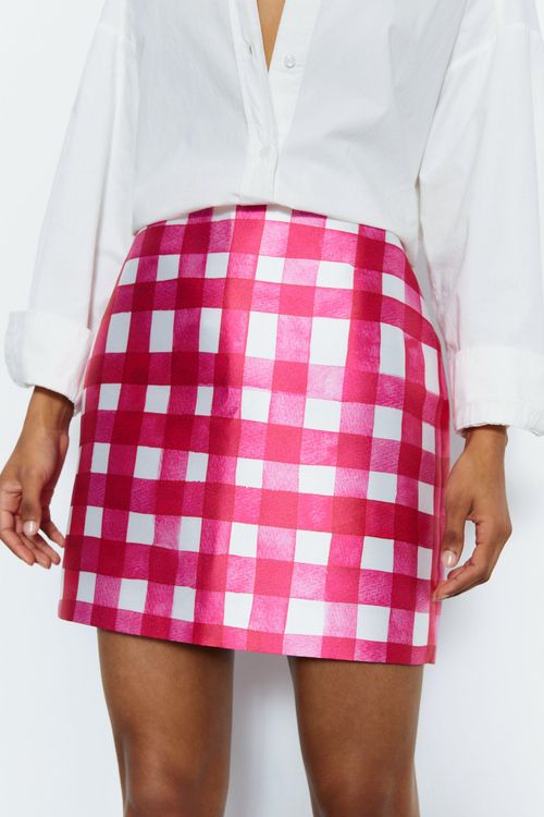 Womens Tailored Gingham Satin...