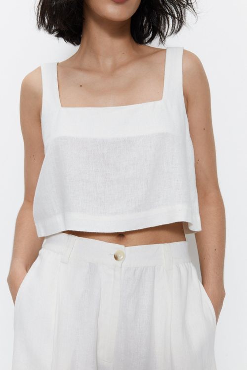 Womens Linen Box Strappy Crop...