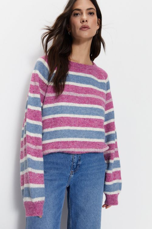 Womens Stripe Crew Neck...