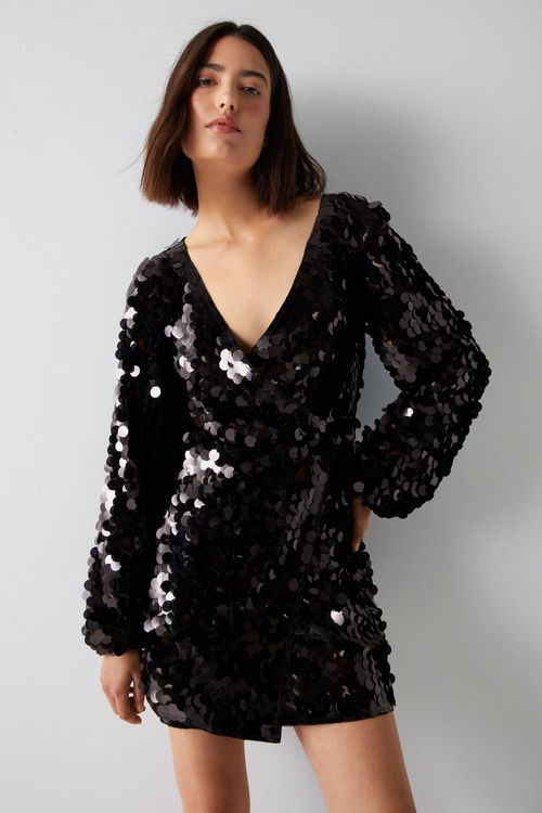 Womens Disc Sequin Mini Dress...