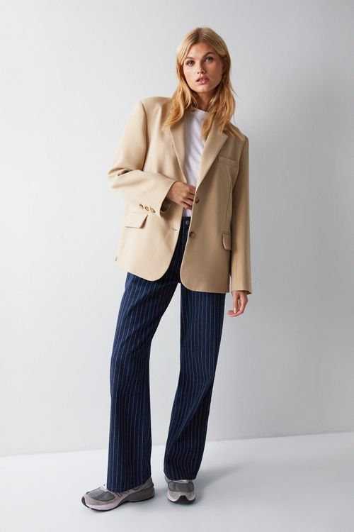 Womens Pinstripe Straight Leg...