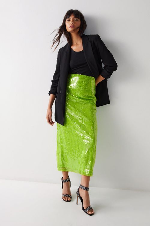 Womens Sequin Maxi Skirt -...