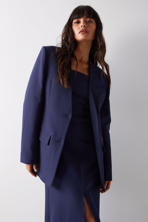 Womens Premium Single Breasted Blazer - navy