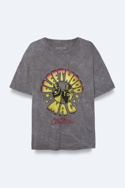 Womens Plus Fleetwood Mac Graphic T-shirt - grey